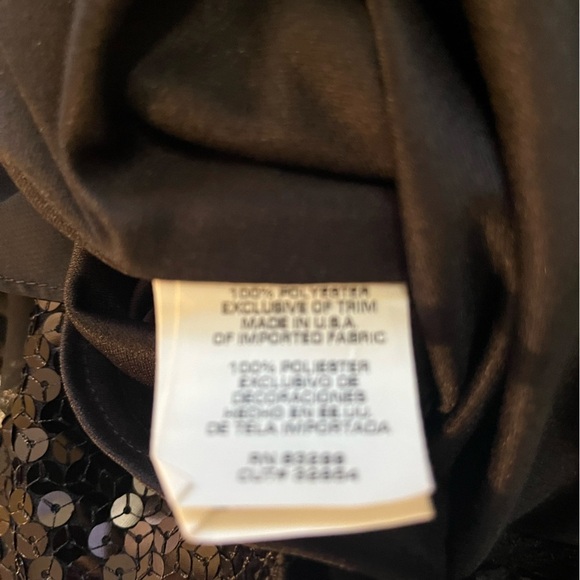 Onyx Nite Womens Black Sequined Back Zip Evening Party Wear Blouse Size L NWT - Picture 13 of 14